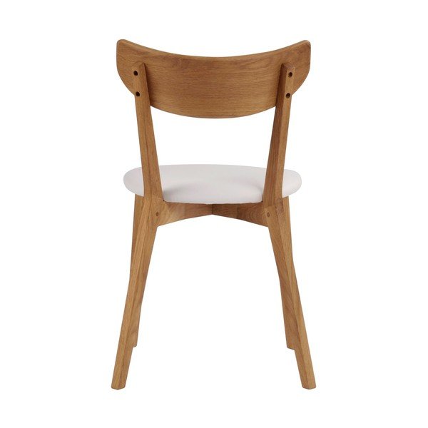 Hnědá dubová jídelní židle s bílým sedákem Rowico Ami-image-1