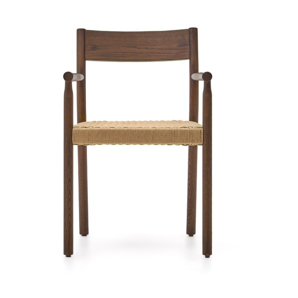 Hnědá/v přírodní barvě jídelní židle z dubového dřeva Yalia – Kave Home-image-3