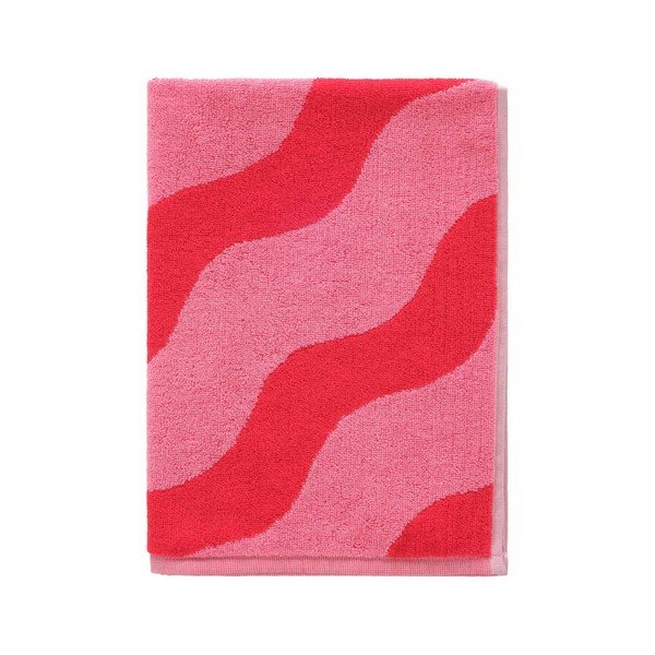 Červený/růžový bavlněný ručník 50x70 cm Waves – Jotex