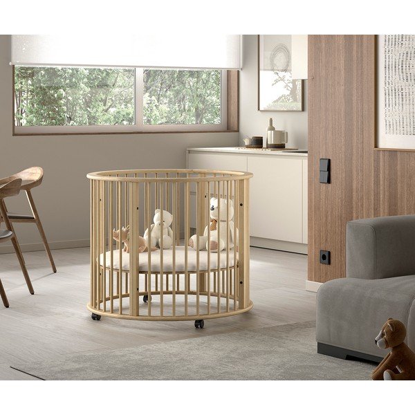 Dětská ohrádka z bukového dřeva 90x90 cm v přírodní barvě Dino – Vipack-image-1