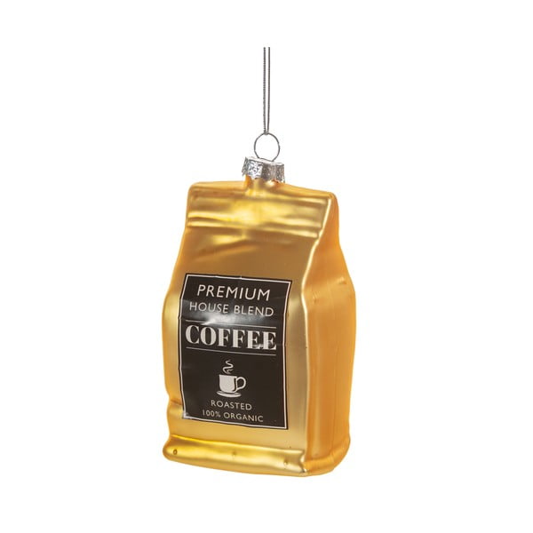 Skleněná ručně vyrobená vánoční ozdoba 10 cm Coffee – Sass & Belle-image-1