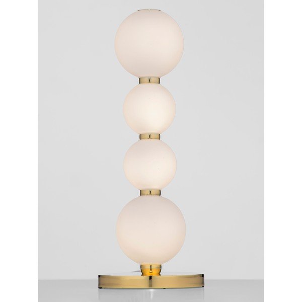 Bílá/ve zlaté barvě kovová LED stolní lampa se skleněným stínidlem (výška 31 cm) Perla – Nova Luce-image-3