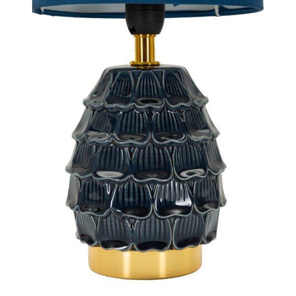 Modrá keramická stolní lampa s textilním stínidlem (výška 30,5 cm) Pigny – Mauro Ferretti-image-2