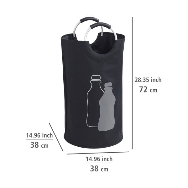 Černý odpadkový koš na skleněné láhve Wenko-image-2