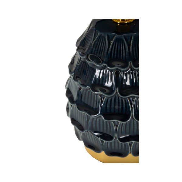 Modrá keramická stolní lampa s textilním stínidlem (výška 30,5 cm) Pigny – Mauro Ferretti-image-3