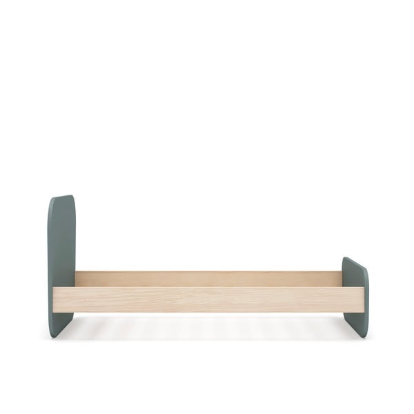 Šedozelená dětská postel v dekoru borovice s roštem 90x190 cm Esteban – Marckeric-image-3