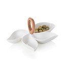 Bílá porcelánová/bambusová servírovací servírovací sada – Brandani