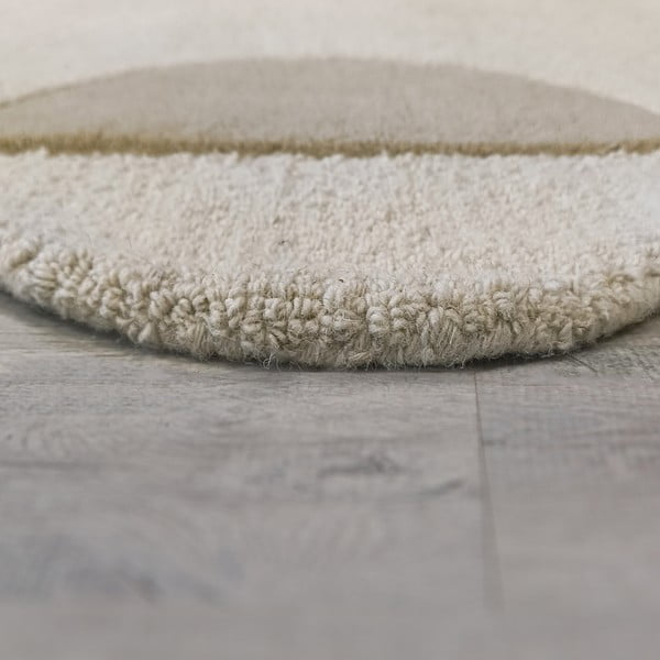 Šedobéžový ručně tkaný vlněný koberec 160x230 cm Mia Scallop Frame – Flair Rugs-image-4