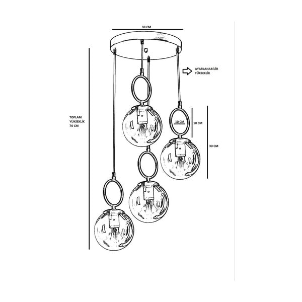 Bílé/v mosazné barvě závěsné svítidlo se skleněným stínidlem ø 30 cm Morino – Opviq lights-image-3
