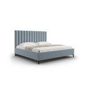 Světle modrá čalouněná dvoulůžková postel s úložným prostorem s roštem 180x200 cm Casey – Mazzini Beds