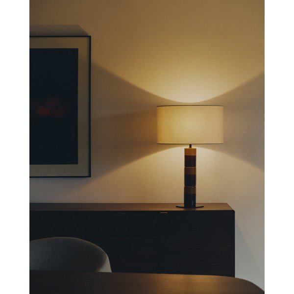 Stolní lampa s textilním stínidlem (výška 61,5 cm) Mavran – Kave Home-image-1