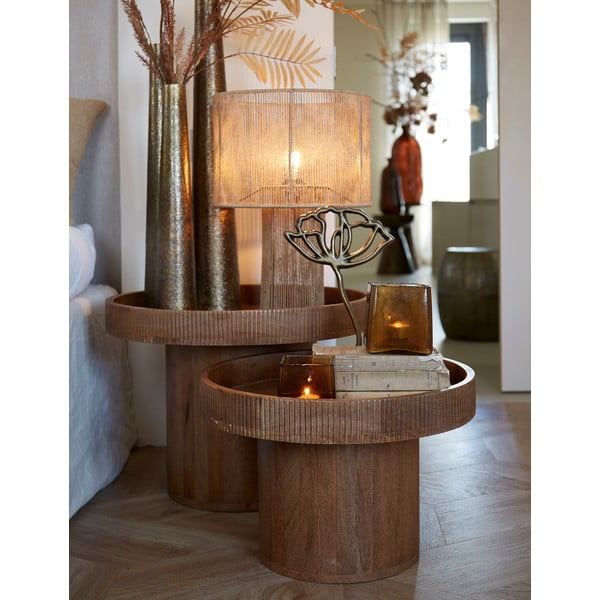Kulatý odkládací stolek z mangového dřeva ø 60 cm Kalomo – Light & Living-image-1