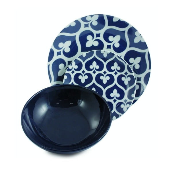 Sada porcelánových talířů Mandala Blu, 12 ks