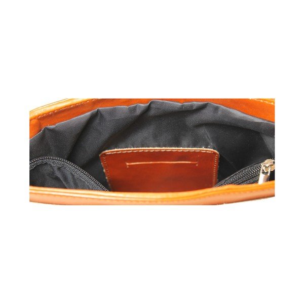 Koňakově hnědá kožená kabelka Chicca Borse Valeria-image-1