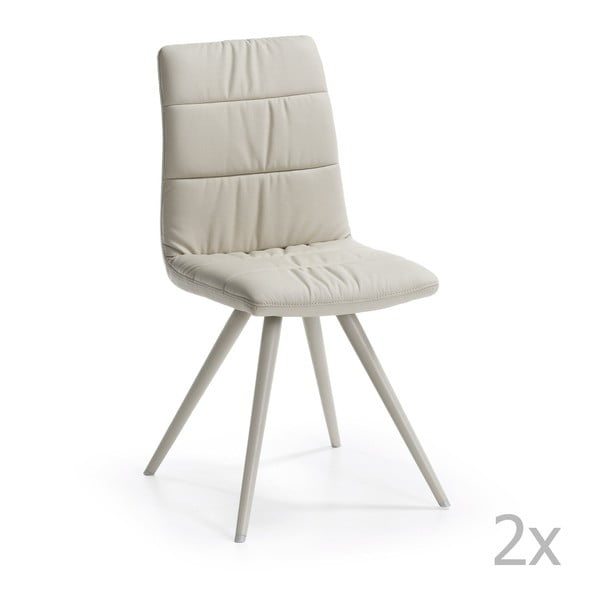 Sada 2 bílých židlí La Forma Lark2 Chrome