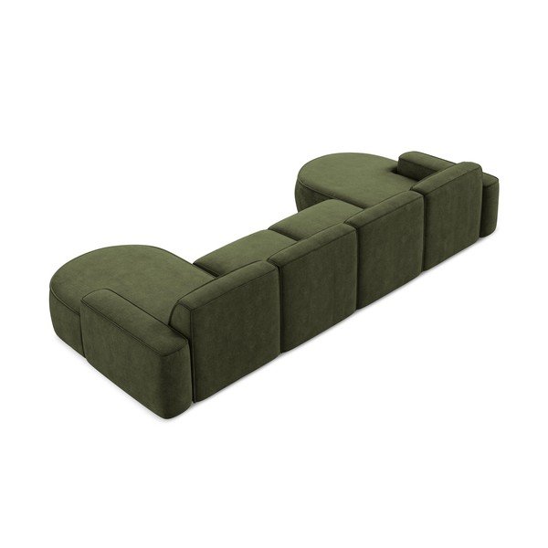 Zelená žinylková rohová pohovka (do "U") Omao – Makamii-image-3