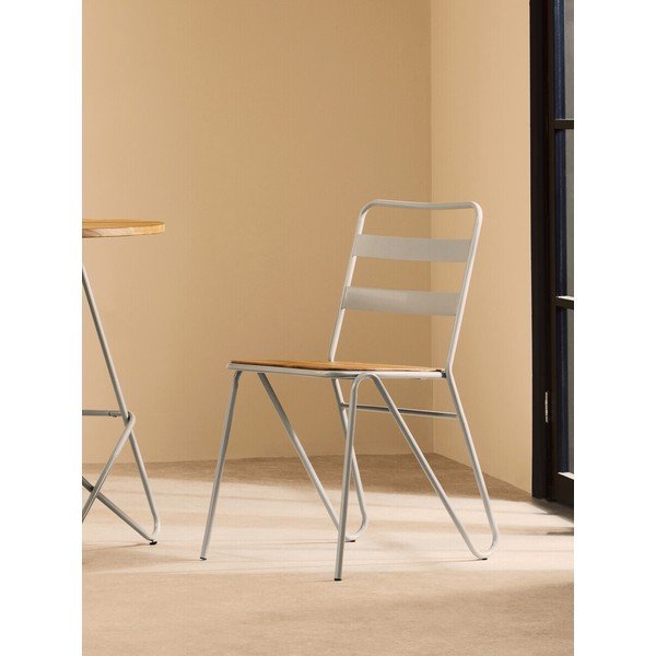 Šedá/v přírodní barvě jídelní židle z jilmového dřeva District – Premier Housewares-image-1