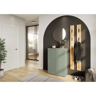 Světle zelená předsíňová sestava v dekoru dubu 74x200x33 cm Alviano – Germania