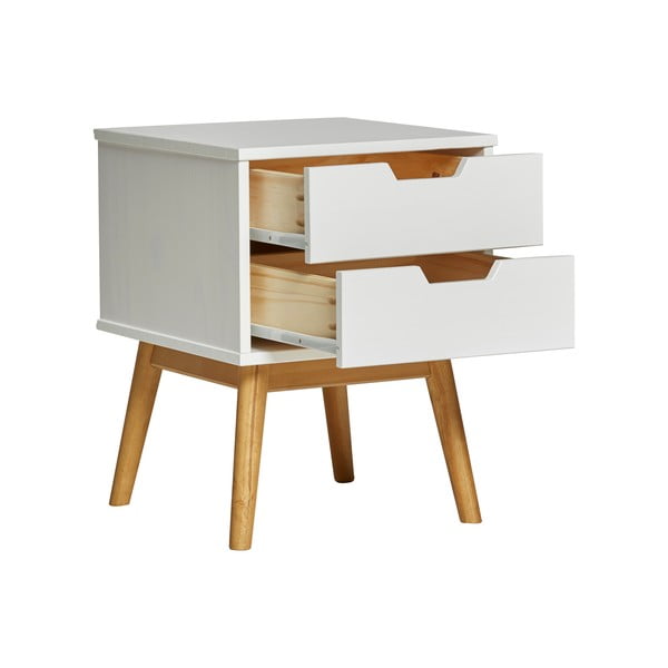 Bílý noční stolek z masivního borovicového dřeva Marckeric Baku-image-4