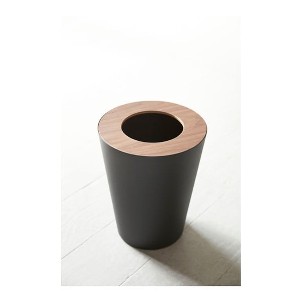 Černý odpadkový koš YAMAZAKI Rin Round-image-3
