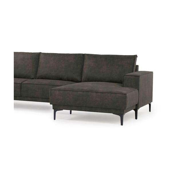 Antracitová rohová pohovka z imitace kůže (pravý roh) Copenhagen – Scandic-image-4