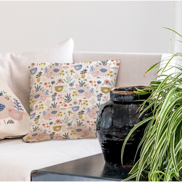 Polštář Butter Kings z bavlny Bird Family, 45 x 45 cm-image-1