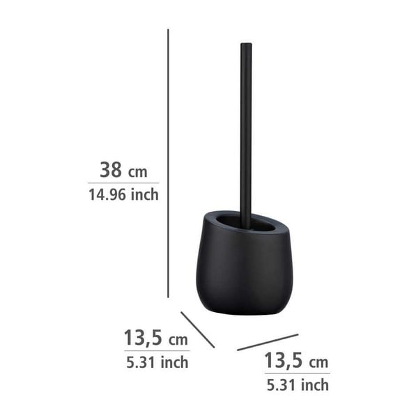 Matně černá keramická WC štětka Badi – Wenko-image-3