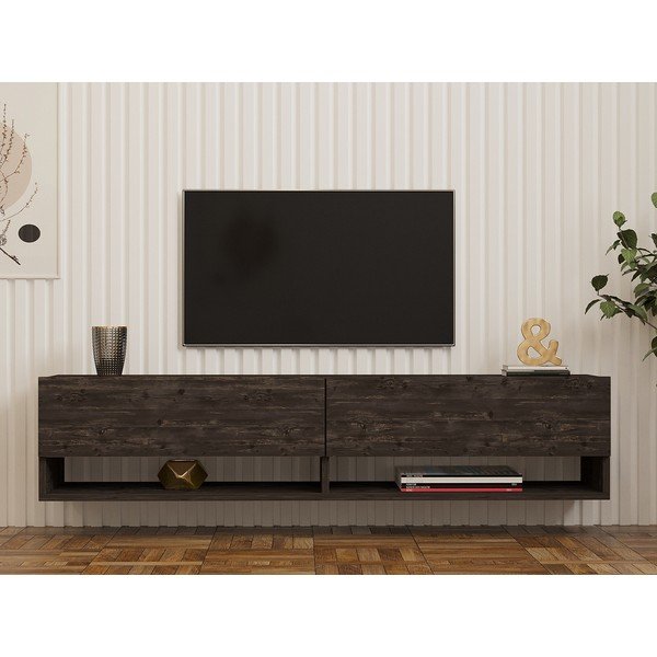 Antracitový TV stolek 141x31x30 cm Arges – Kalune Design-image-3