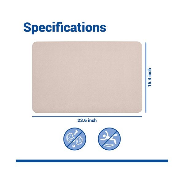 Béžová z křemeliny koupelnová předložka 39x60 cm Simi – Wenko-image-3