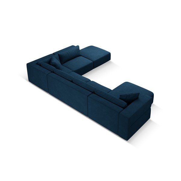 Modrá rohová pohovka do "U", pravý roh Esther – Milo Casa-image-3