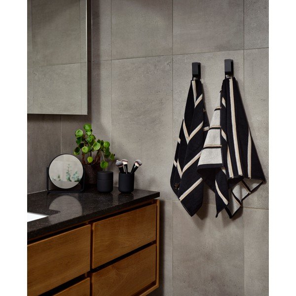 Černý/světle šedý bavlněný ručník 50x100 cm Sauna – Zone-image-2