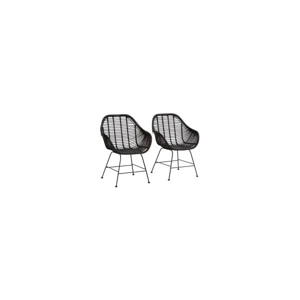 Černé ratanové jídelní židle v sadě 2 ks Kiran - Støraa-image-3
