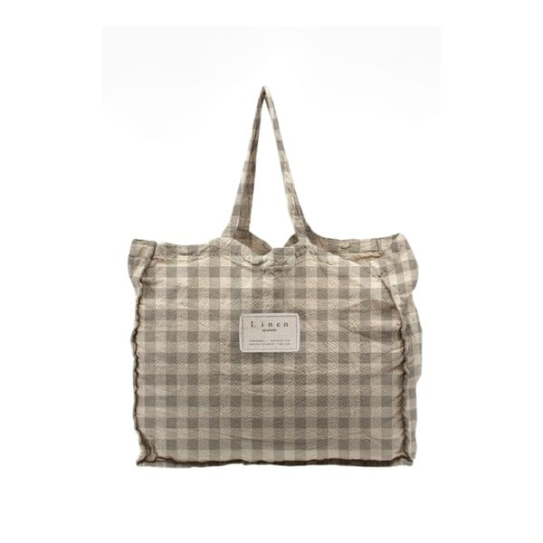 Látková taška Really Nice Things Linen Bag Grey Vichy