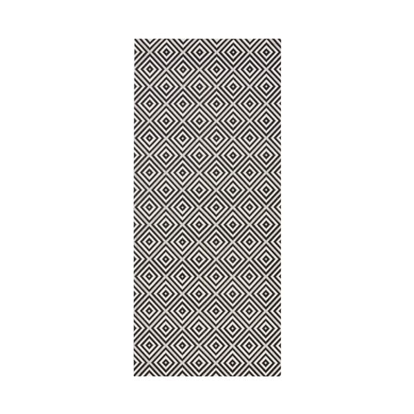 Černo-bílý venkovní koberec NORTHRUGS Karo, 80 x 200 cm