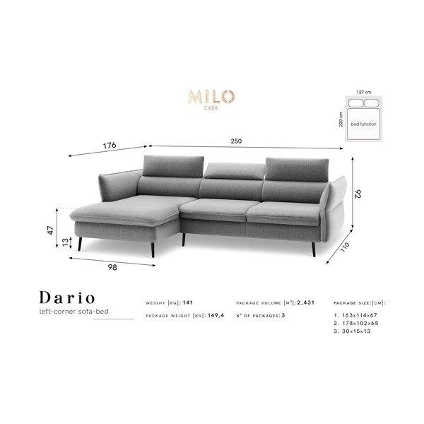 Lahvově zelená rozkládací pohovka s úložným prostorem Milo Casa Dario, levý roh-image-2