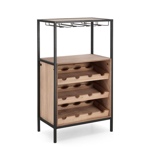 Vinotéka v přírodní barvě počet lahví 12, 51x91x30 cm Isaac – Yes Everyday-image-2