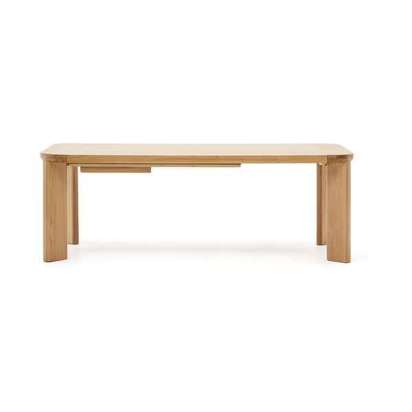 Rozkládací jídelní stůl s deskou v dubovém dekoru v přírodní barvě 100x200 cm Jondal – Kave Home-image-4