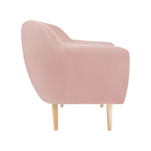 Světle růžové sametové křeslo Mazzini Sofas Sardaigne-image-3