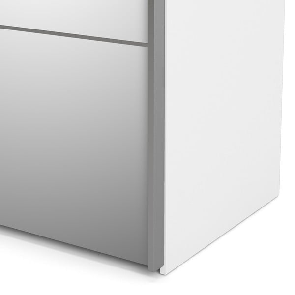 Bílá šatní skříň se zrcadlem a posuvnými dveřmi 182x202 cm Verona - Tvilum-image-1