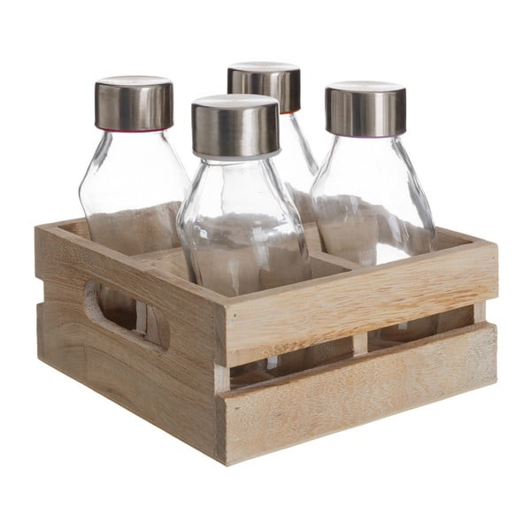 Dřevěný box se 4 lahvemi Ixia