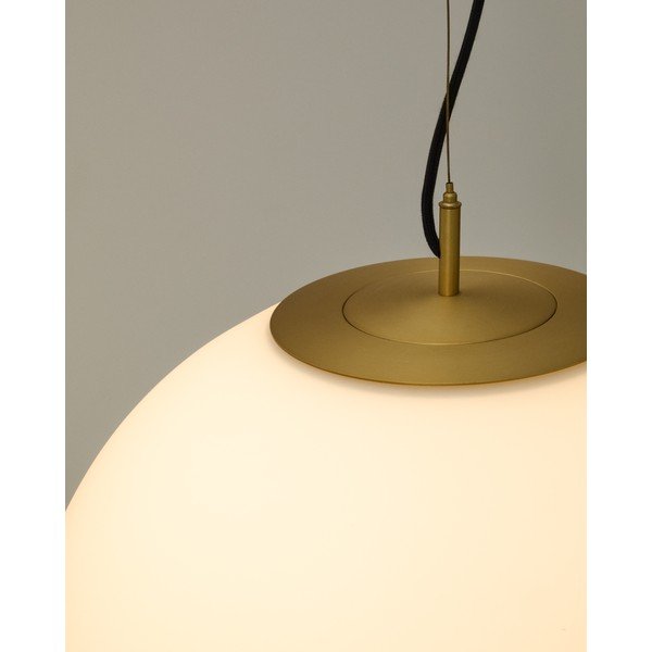 Bílé/ve zlaté barvě závěsné svítidlo se skleněným stínidlem ø 10 cm Brisia – Kave Home-image-3