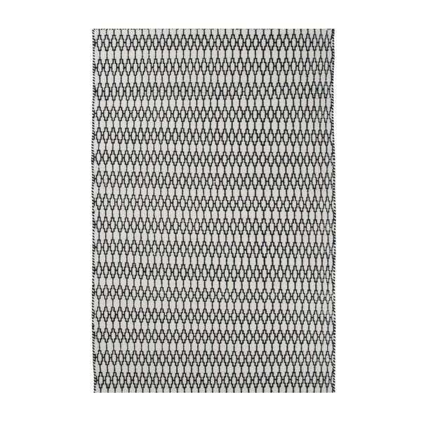 Vlněný koberec Linie Design Elliot White Black, 140x200 cm