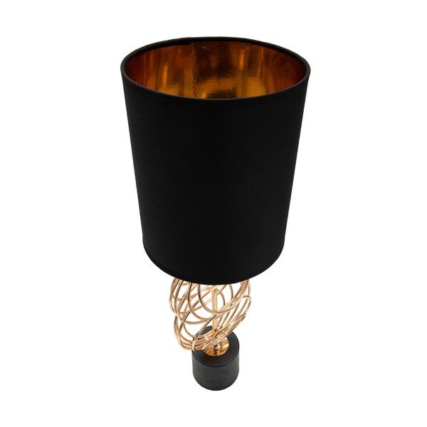 Stolní lampa s textilním stínidlem v černo-zlaté barvě (výška 58,5 cm) Circly – Mauro Ferretti-image-2