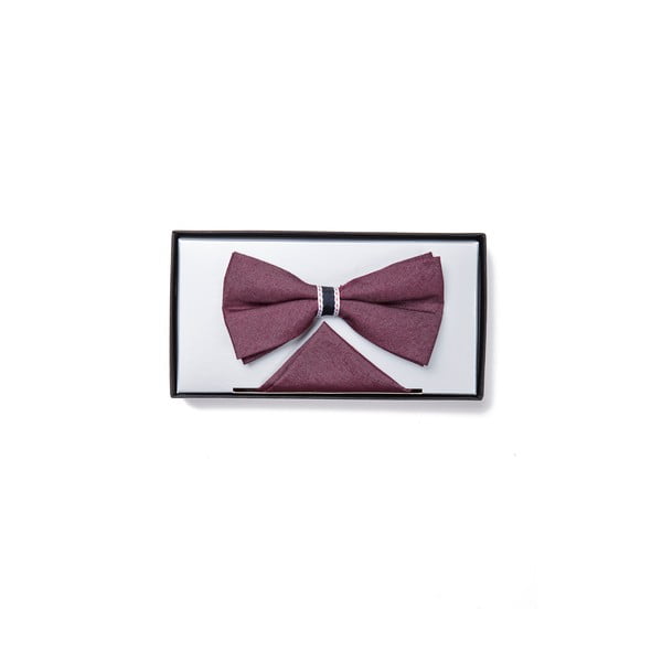 Set motýlku a kapesníčku Deep Rose