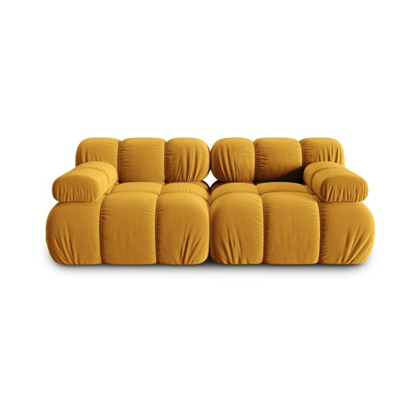 Žlutá sametová pohovka 188 cm Bellis – Micadoni Home