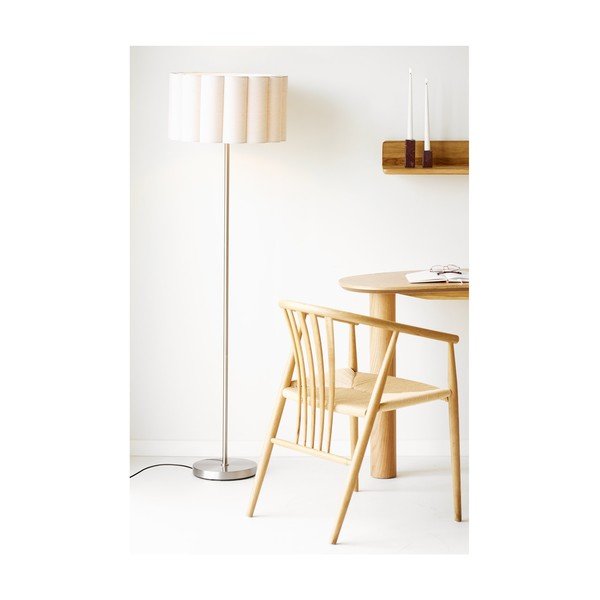 Béžová/ve stříbrné barvě lněná stojací lampa (výška 150 cm) Wattom – House Nordic-image-2