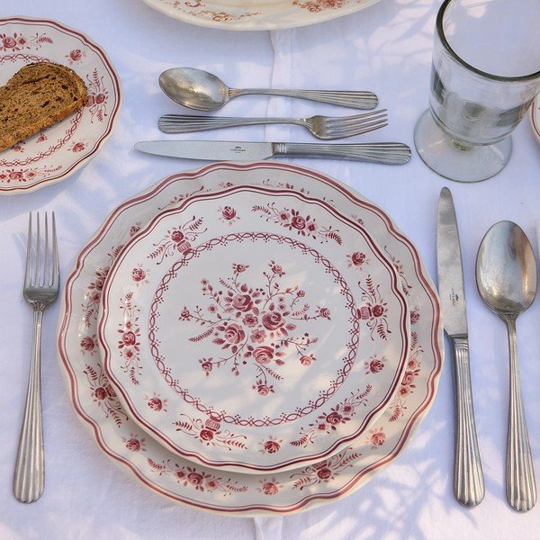 Červený/bílý dezertní  talíř z kameniny ø 21 cm Vila – Costa Nova-image-4