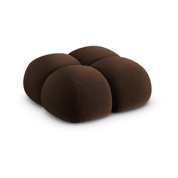 Tmavě hnědá sametová podnožka Loretto – Cosmopolitan Design-image-2