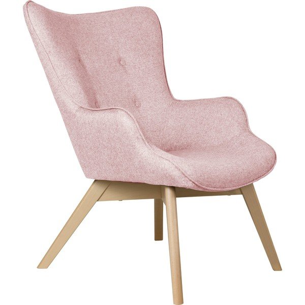 Světle růžové křeslo Niko – Ropez