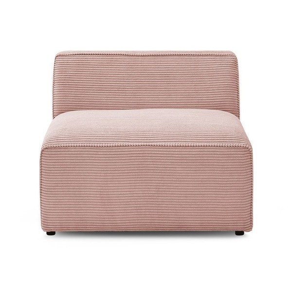Růžový manšestrový modul pohovky (středový díl) Megeve – Bobochic Paris
